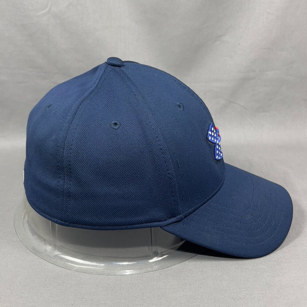 Under Armour Freedom Blitzing Stretch Fit M/L Hat Cap Blue USA Flag Golf Mens - Picture 5 of 13